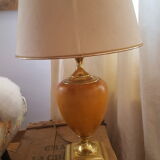 Lamp  dolphin, leather and brass