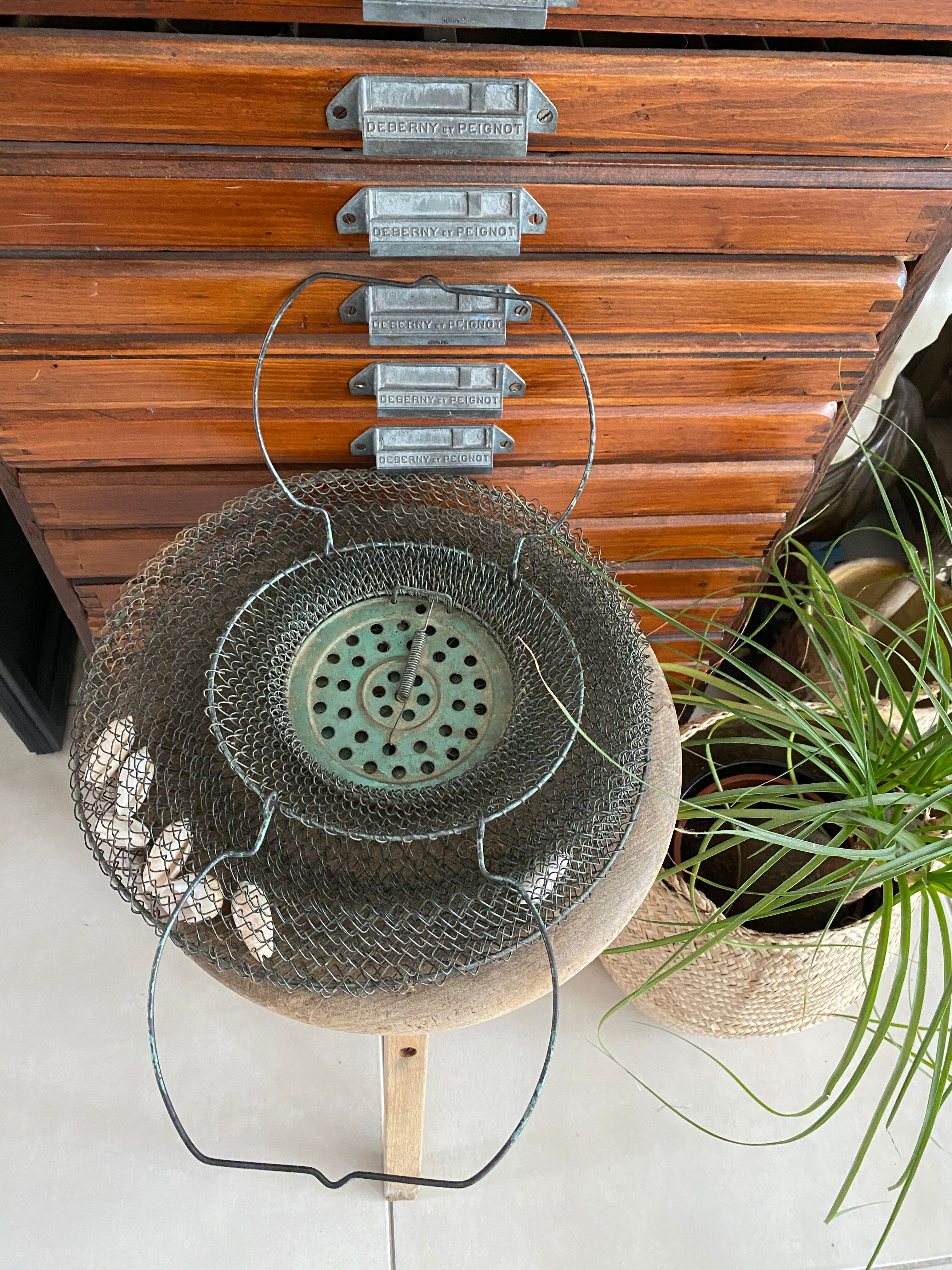 Old vintage metal basket