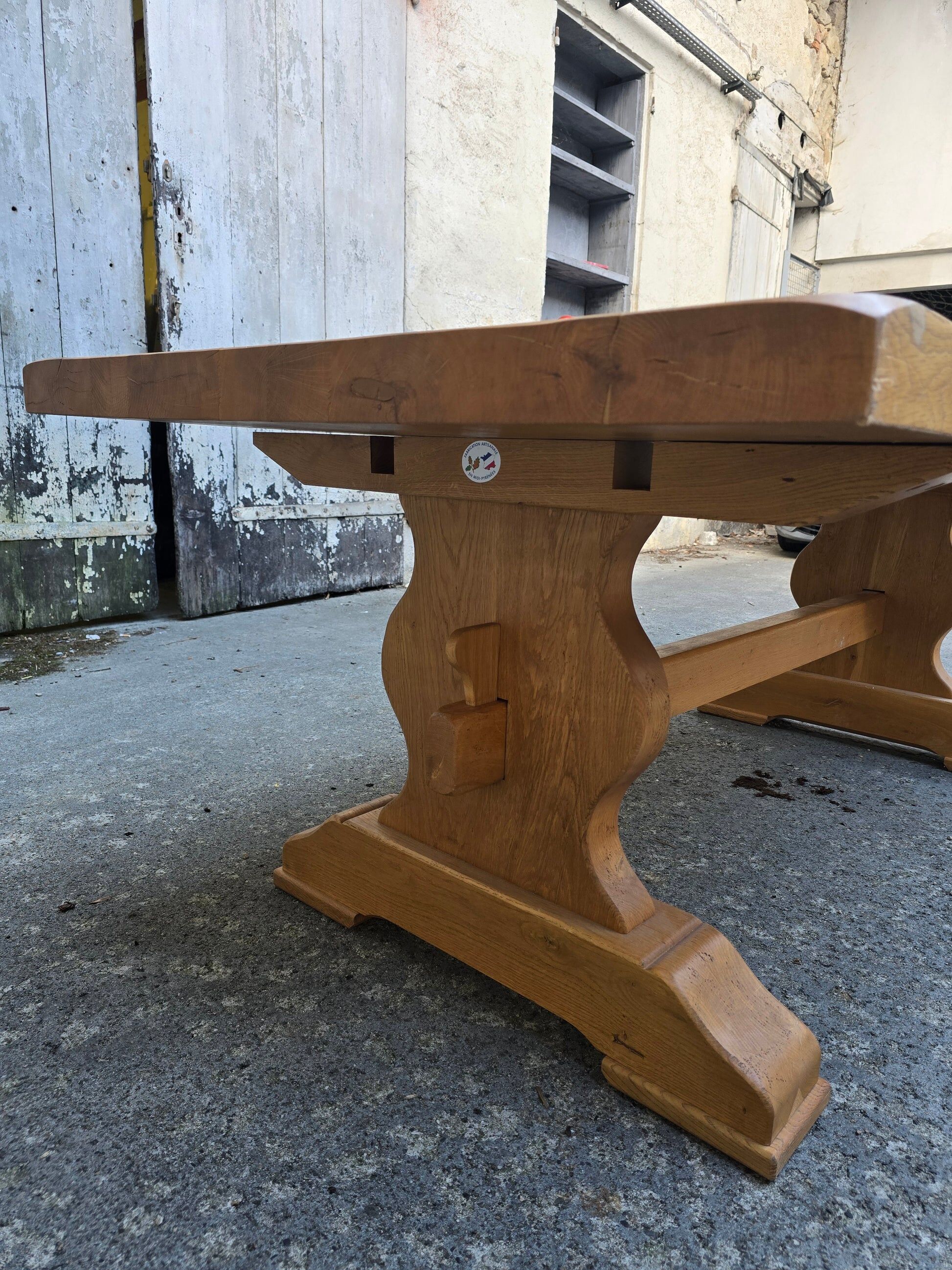 Large monastery table in solid oak – French handcrafted.