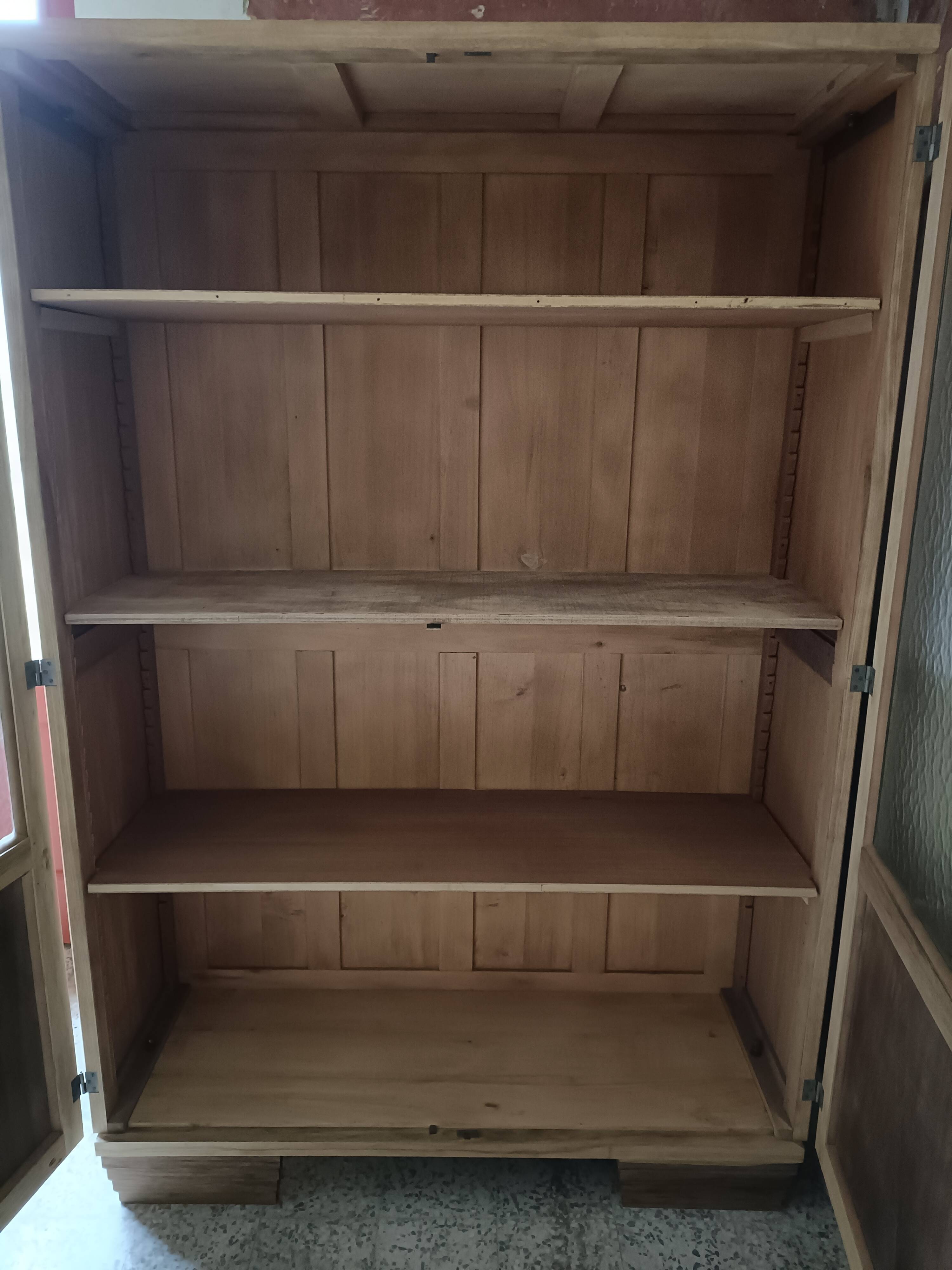 Renovated glass-fronted bookcase