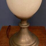 Ostrich egg and bronze lamp 1970 on shower stand