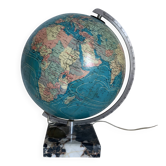 Globe vintage 1976 terrestre Taride verre marbre mappemonde - 30 cm