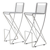 Kreuzschwinger steel bar stool by till behrens for schlubach, set of 2 (mk10476)