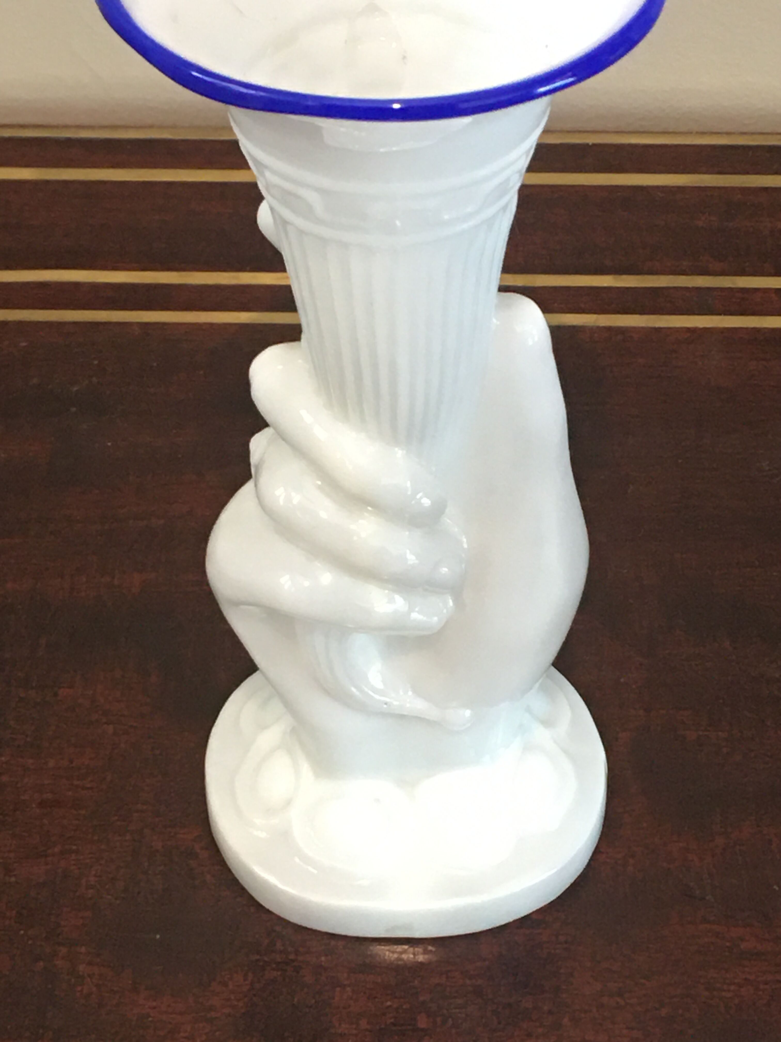 Opaline vase hand corn of plenty