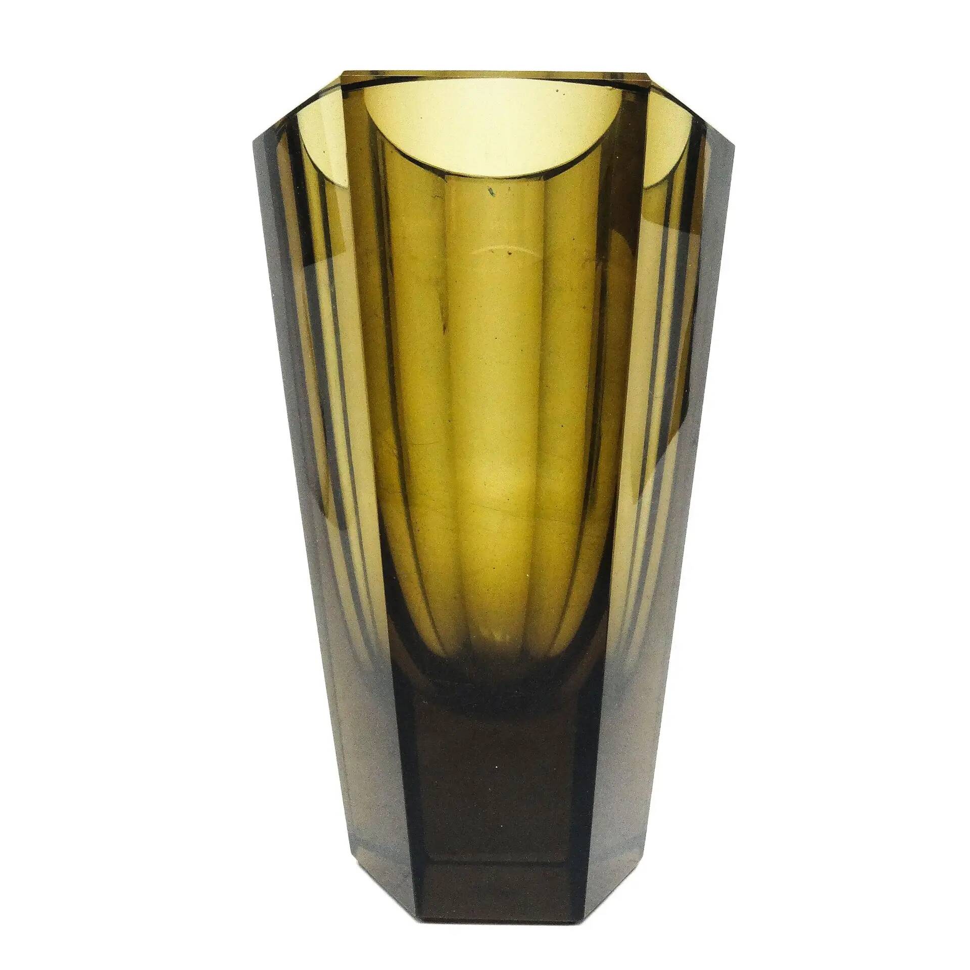 Art Deco vase, crystal, Moser, Czechoslovakia, 1930s