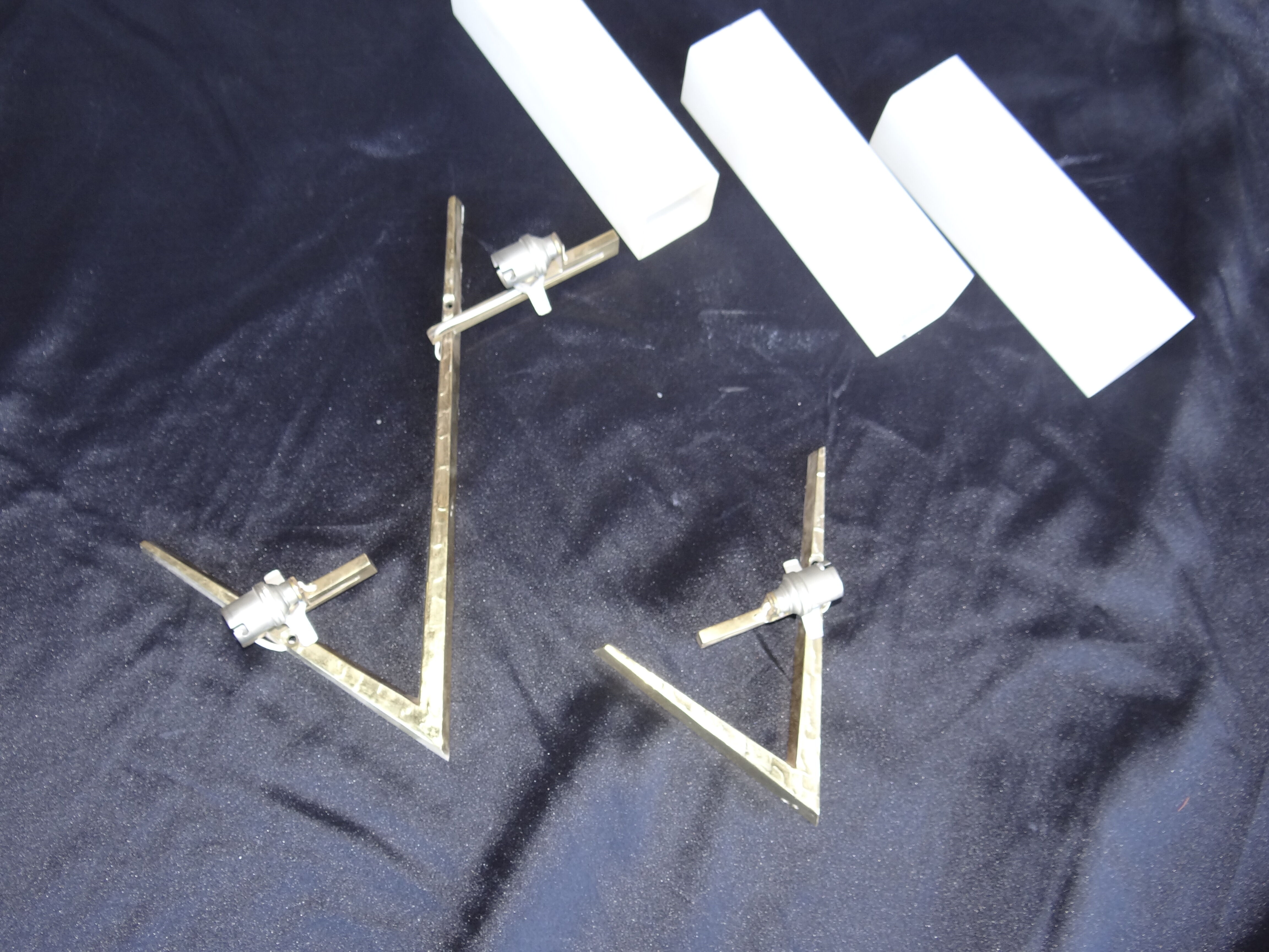 Pair of home wall light Arlus Bronze and opaline