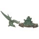 Sculpture Art Déco Goéland sur Socle en Marbre Patine Bronze 51 cm