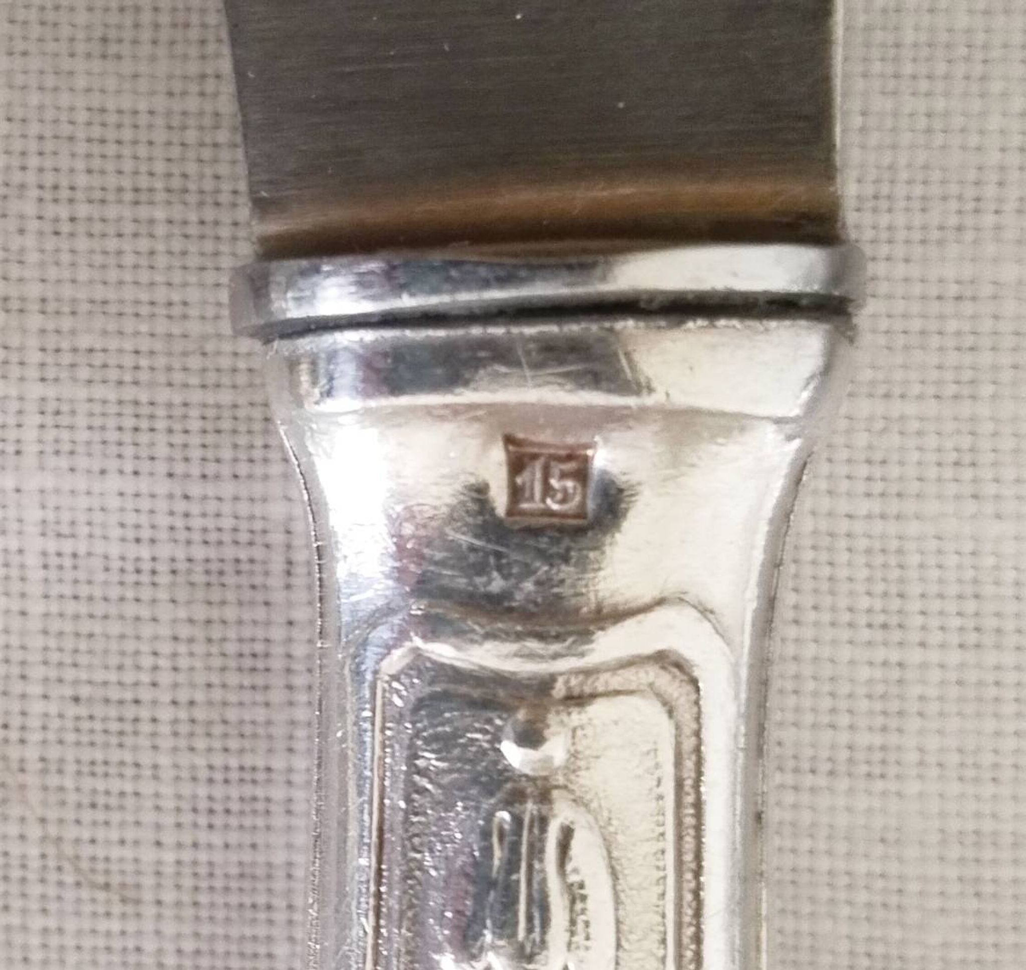 Set of 12 vintage knives, stainless steel blade and silver handle + box