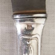 Set of 12 vintage knives, stainless steel blade and silver handle + box