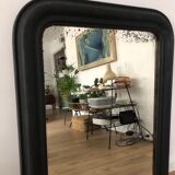 Miroir Louis Philippe noir mat ancien