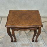 2 nesting tables in solid wood in Louis XV style