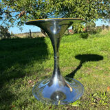 ORANGE smoked glass tulip foot table Gastone Rinaldi