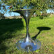 ORANGE smoked glass tulip foot table Gastone Rinaldi