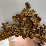 Miroir ancien Louis Philippe doré XIX eme - 114x67cm