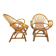Pair of vintage rattan armchairs from the 60s