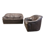 Canapés en cuir vintage, années 1970