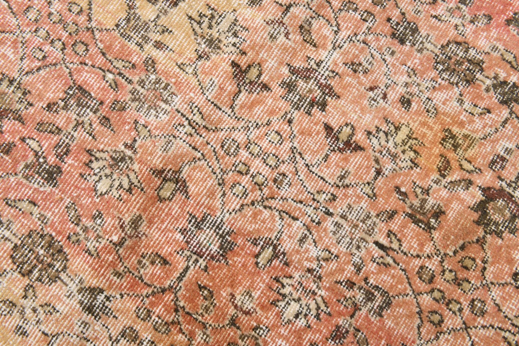 5x9 Bordered Floral Turkish Vintage Area Rug, 159x290Cm