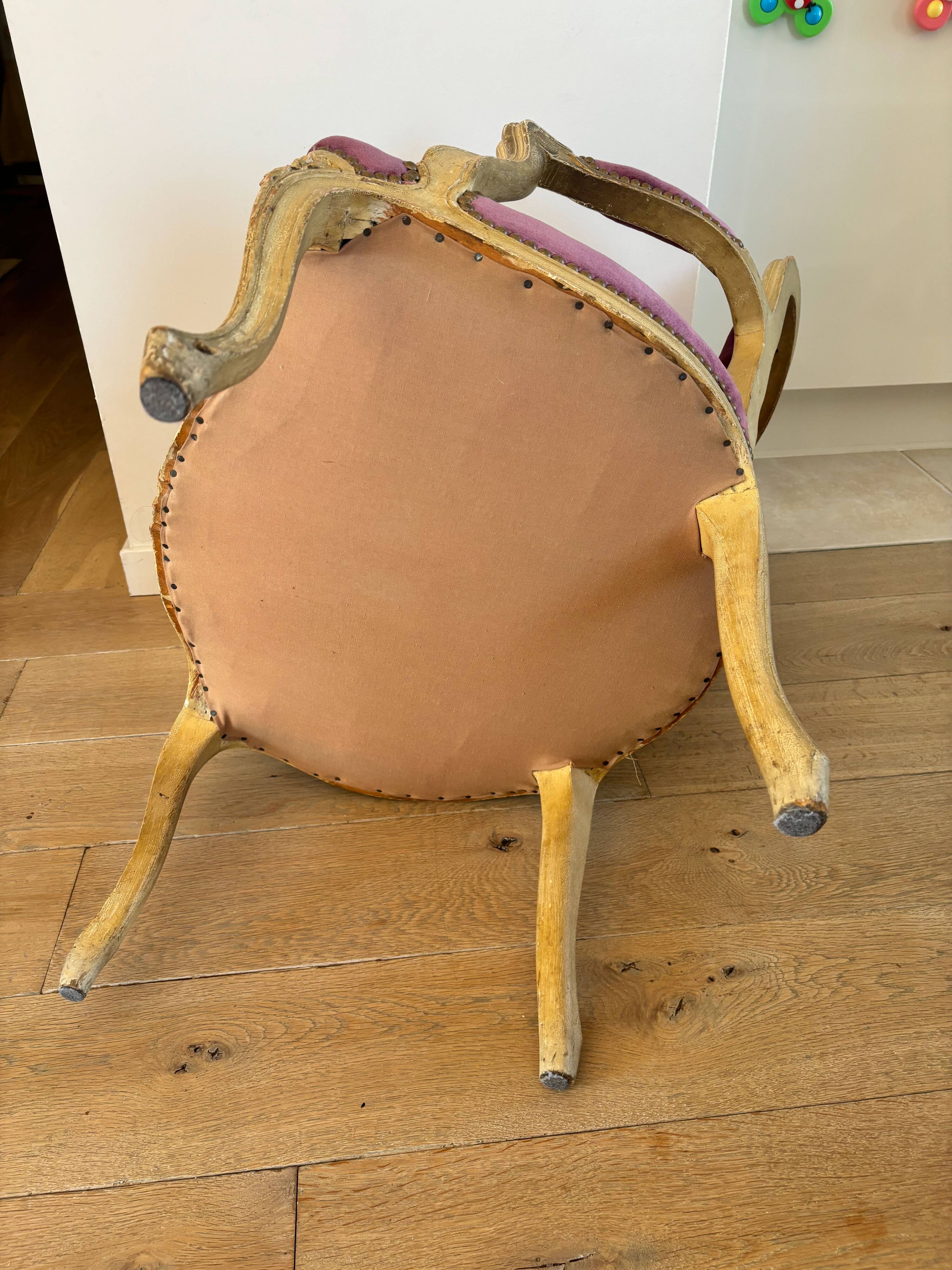 Pair of Louis XV style cabriolet armchairs