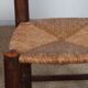 Set of 4 straw-seated solid wood chairs, French craftsmanship, 1950.