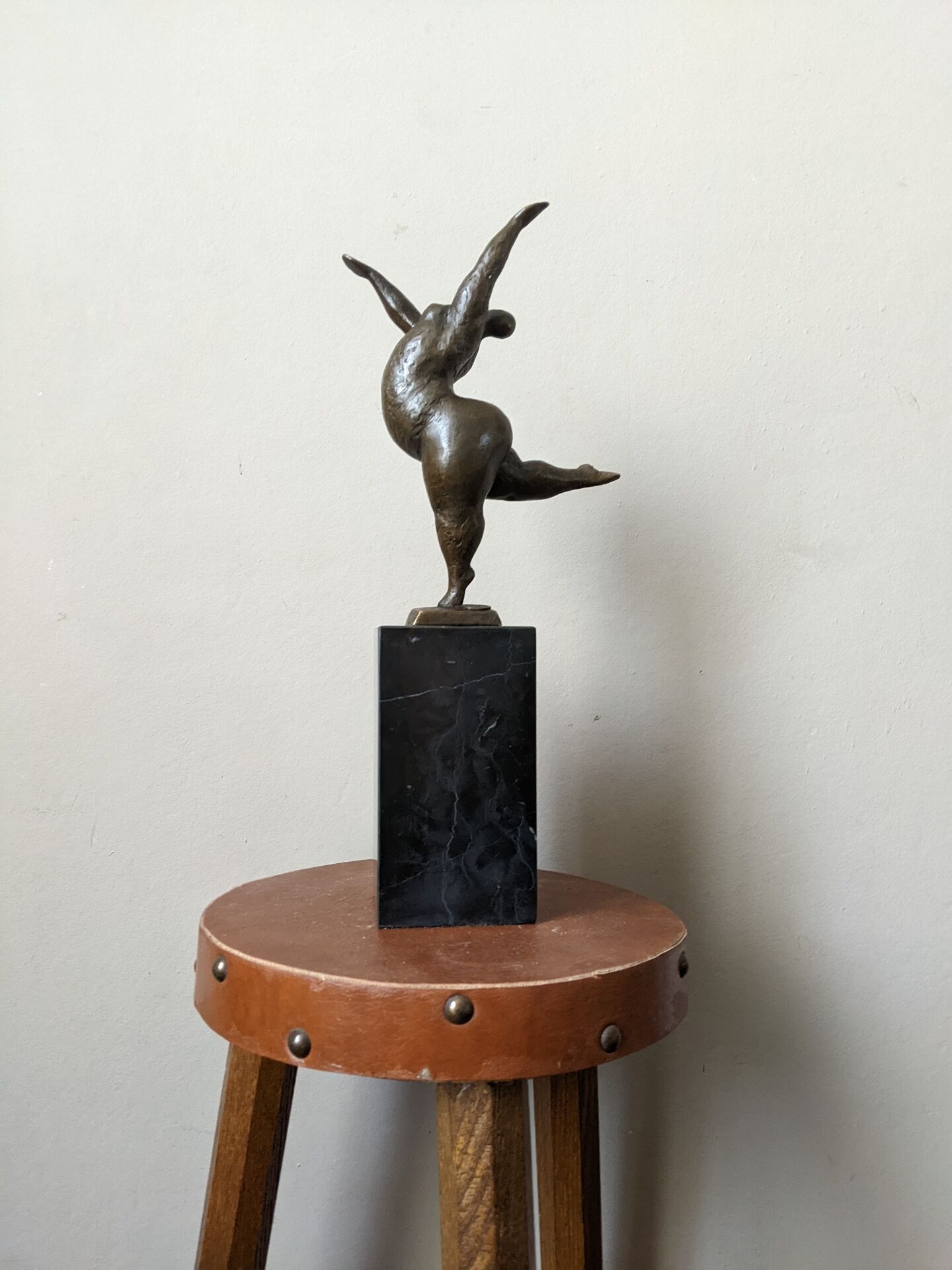 Contemporary sculpture on a marble base