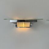 Pair of modernist Henri Petitot wall lights, chrome-plated brass, France, 1930