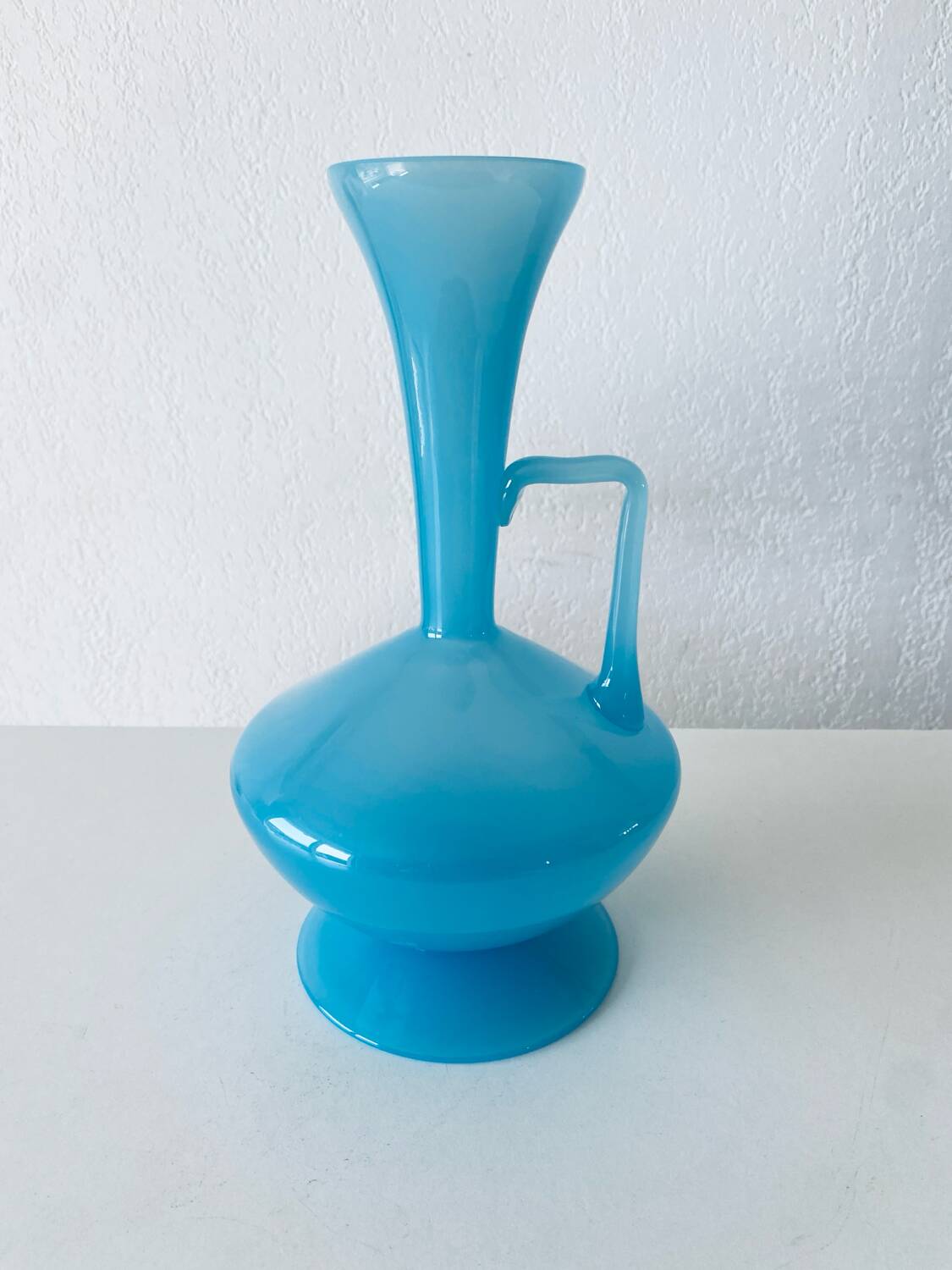 Blue opaline carafe
