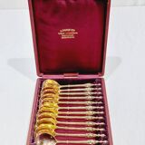 Hénin et Cie – 12 teaspoons with Russian-style silver-gilt handles