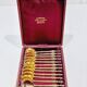 Hénin et Cie – 12 teaspoons with Russian-style silver-gilt handles
