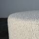 Totemo stool by forme, ivory dedar bouclé upholstery, walnut legs