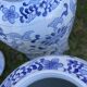 Pair of large vintage Chinese ceramic vases from the 1980s, oriental potiches.