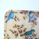 Fiber service tray, bird decorations, vintage