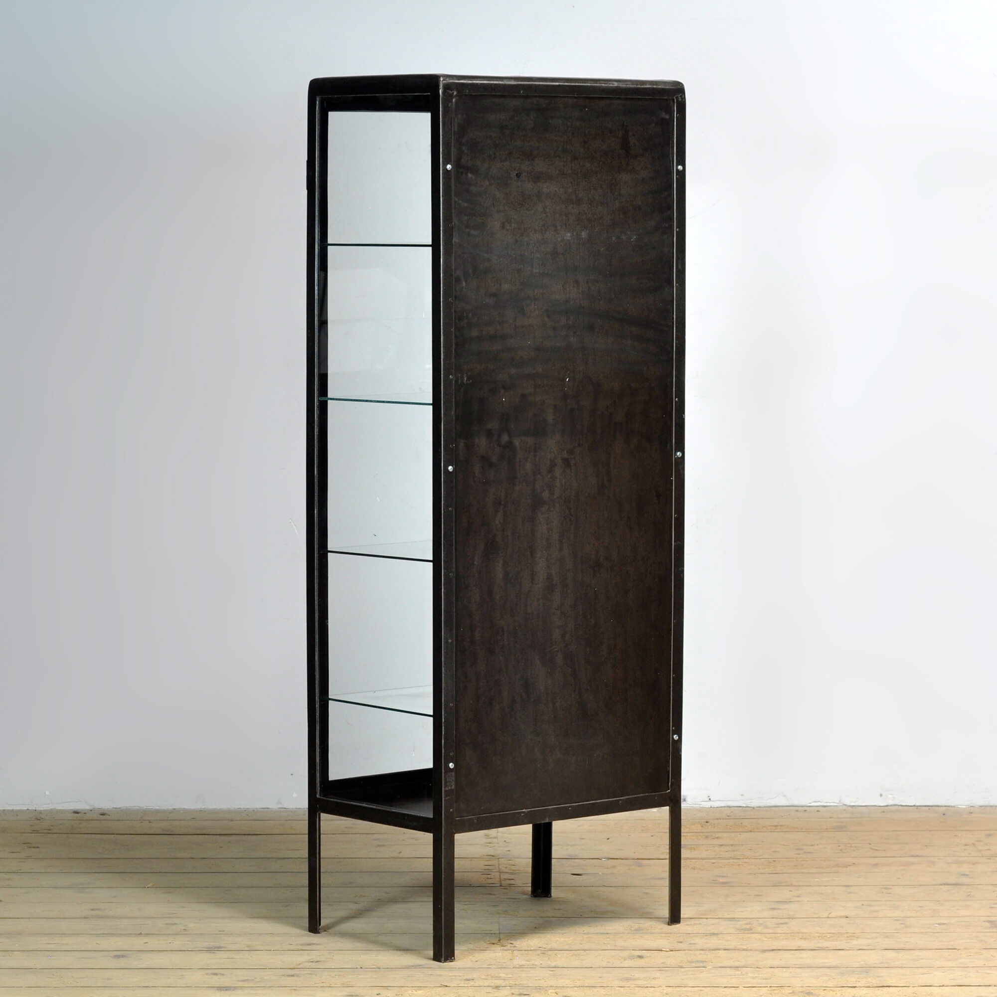 Polished iron medicine cabinet, 1920s