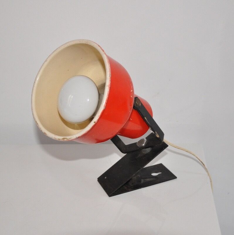 Red clamp lamp
