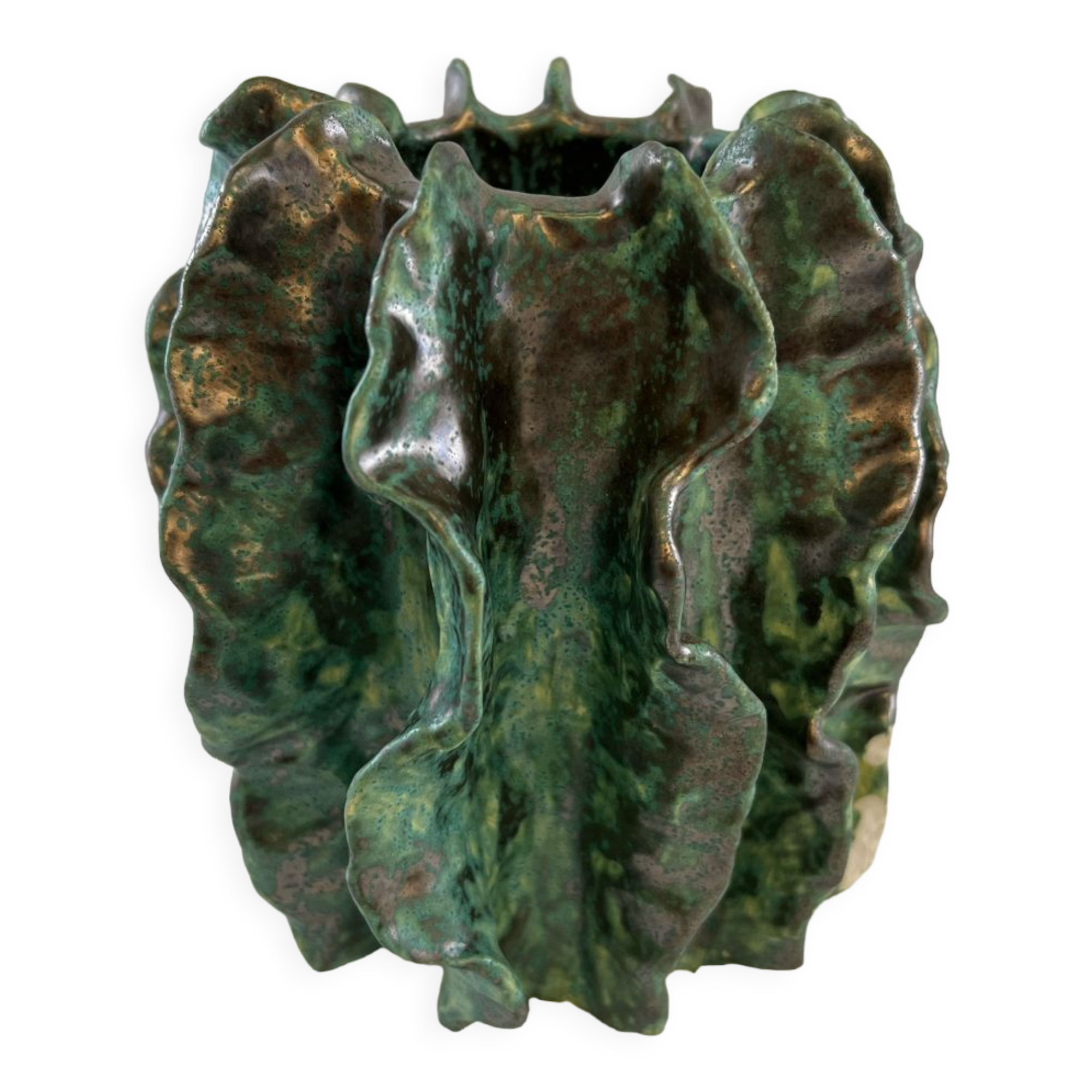 Valgo iridescent green design vase