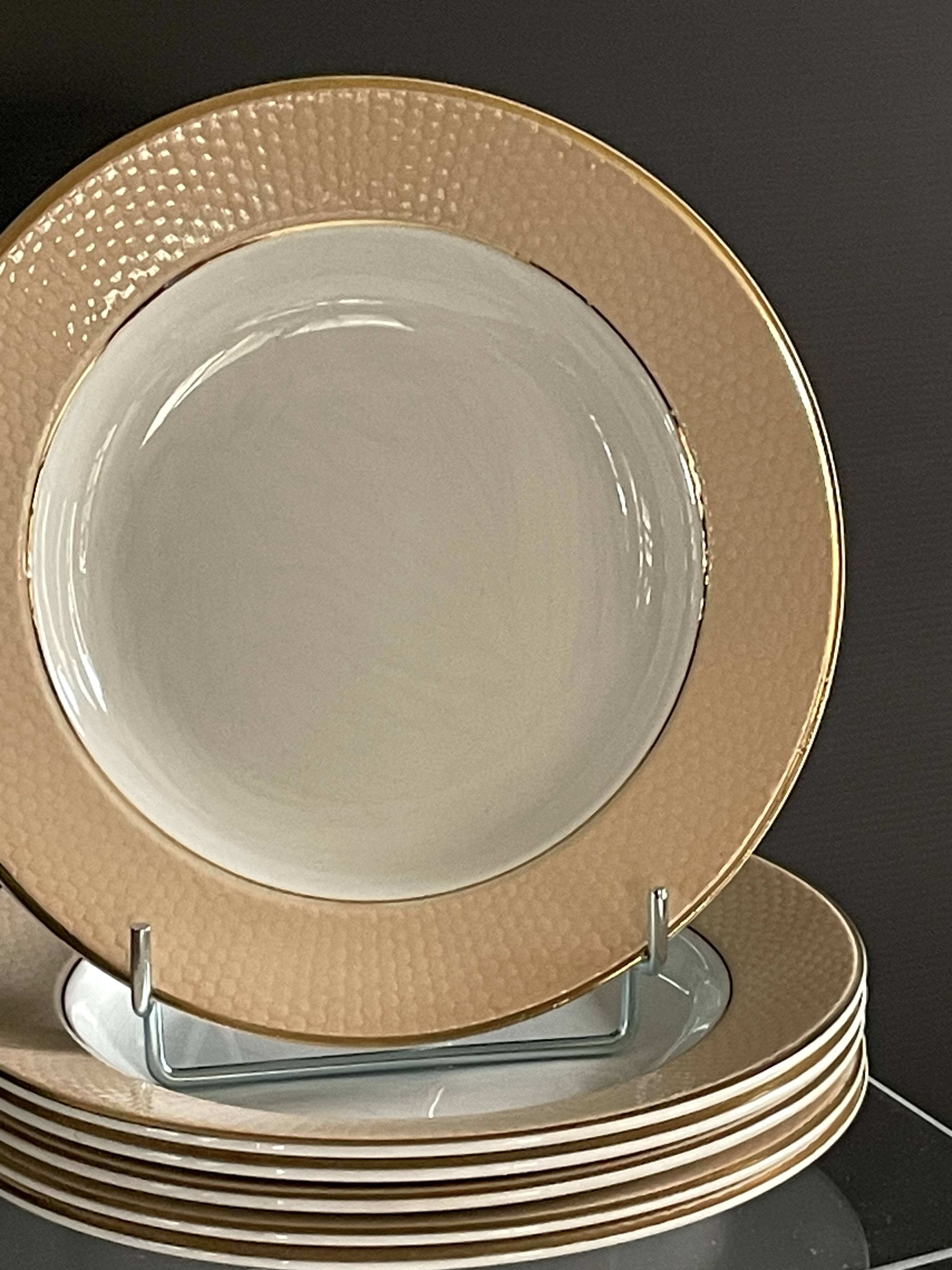 6 deep plates from L'Amandinoise model "Chamois" beige in very good condition.