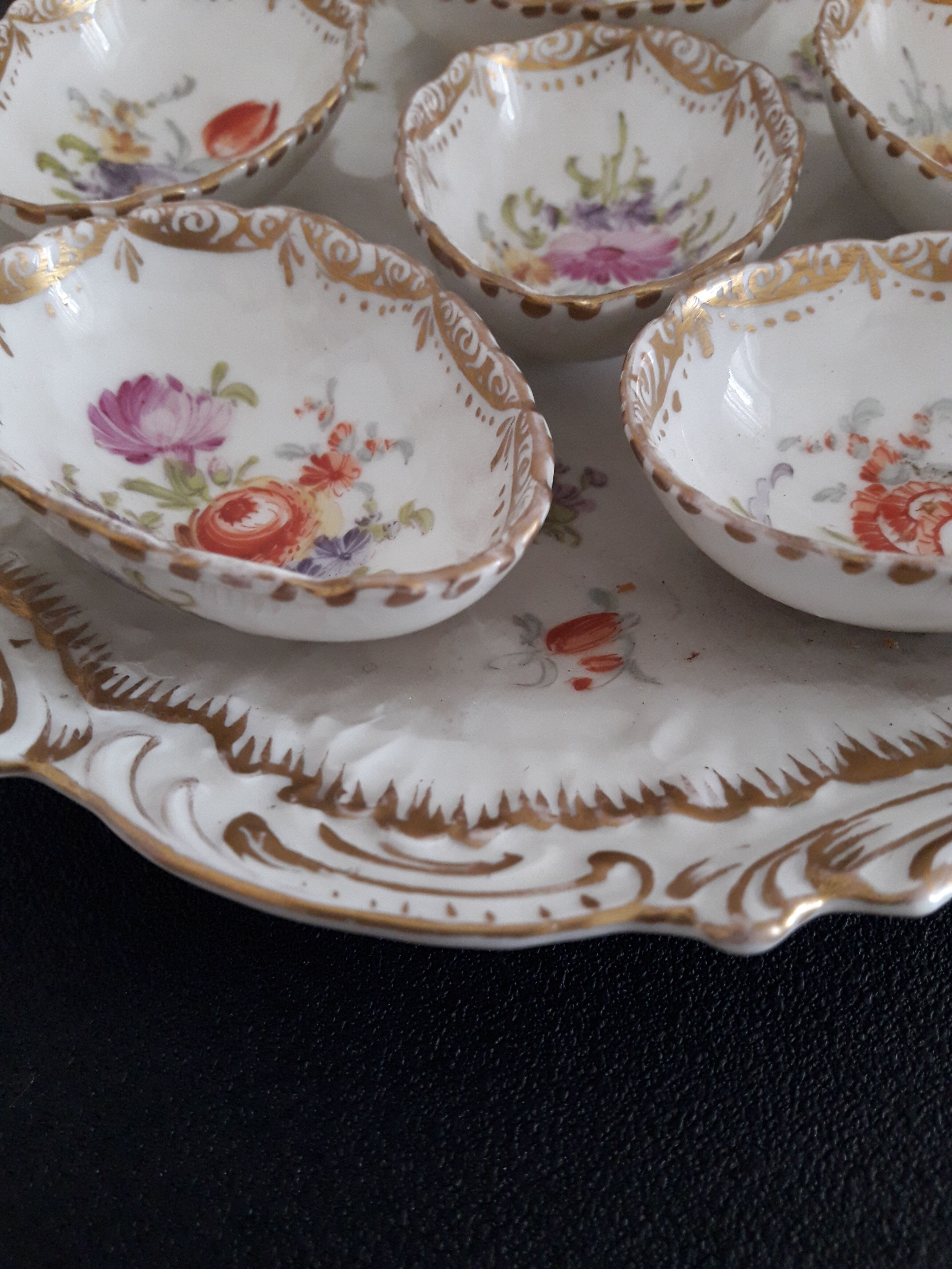 Dresden porcelain egg dish