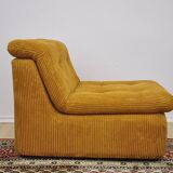 Yellow corduroy modular sofa, 1970s, set of 7