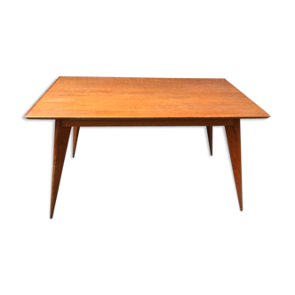 Dining table compass feet with 2 scandinavian extensions 1950