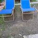 Pair of vintage folding deckchairs
