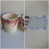 6 coffee cups Digoin Badonviller Sarreguemines