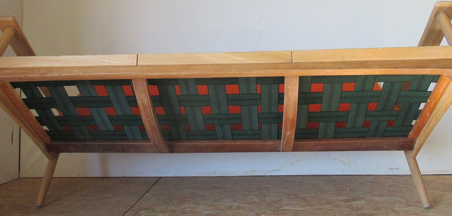 Scandinavian orange wool sofa