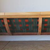 Scandinavian orange wool sofa