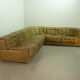De Sede DS11 Olive Green Patched Leather Modular Sofa, 6 Elements. 1970s