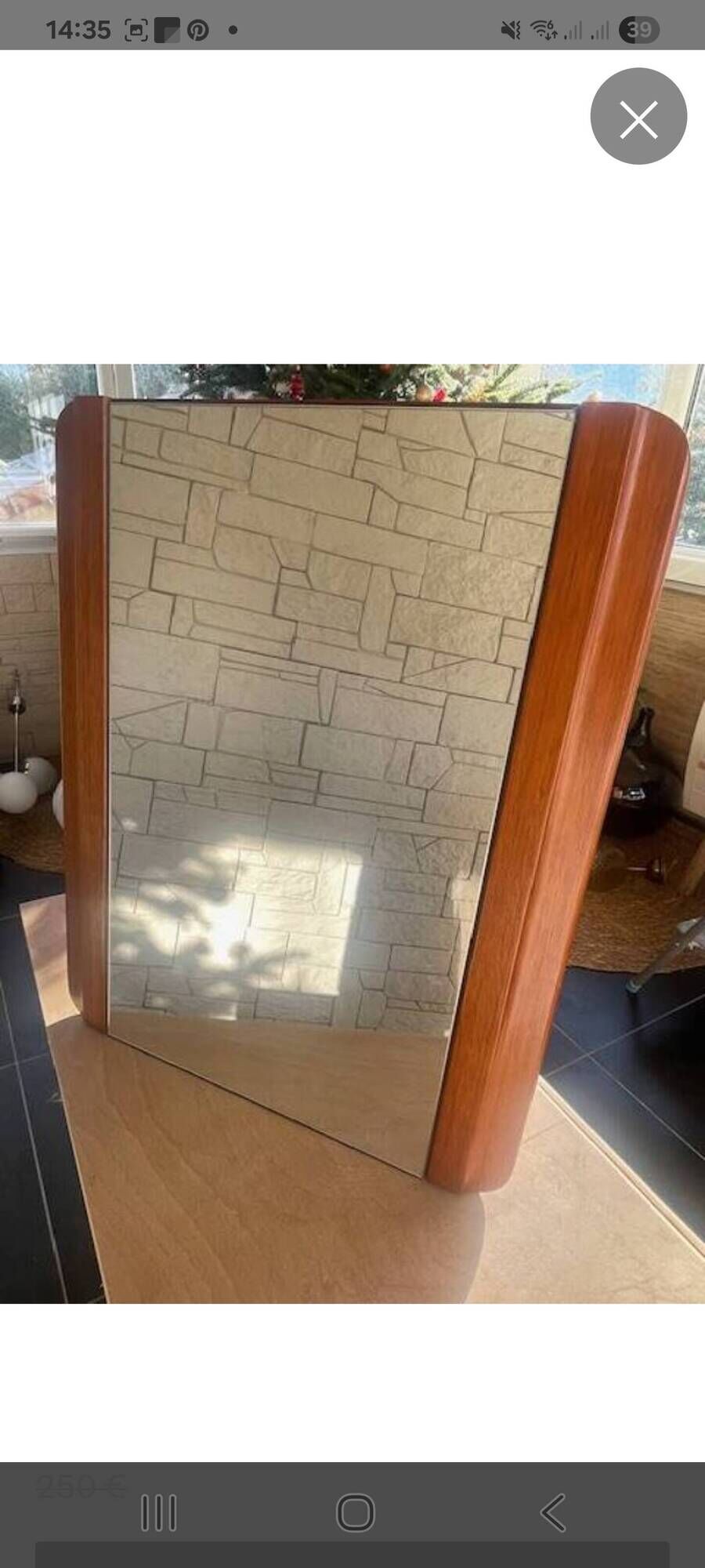 Art Deco modernist mirror in mahogany