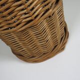 Vintage wicker umbrella stand, handcrafted, 1960s.