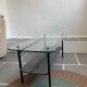 Vintage glass and steel coffee table Years 50