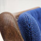1960s, Danish easy armchair by Fritz Hansen, wool fabric, beech wood.