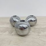 Mid-century design atomic aluminium candle stick ball shaped , 1970s
