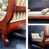 Walnut recamier bench Napoleon III daybed mid-nineteenth century