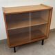 Vintage oak display cabinet from the 1960s.